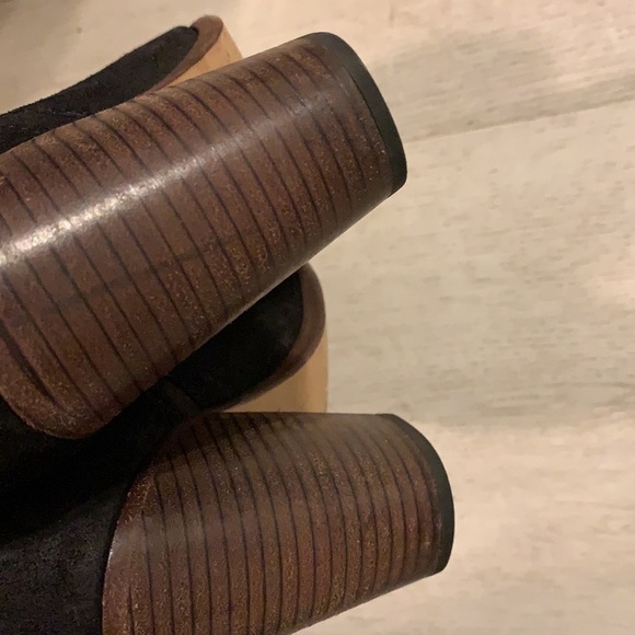 Rag and Bone Margot booties black leather suede size 37 1/2 zipper chunky heels - Picture 10 of 16